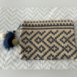 Mango Beige and Blue Clutch